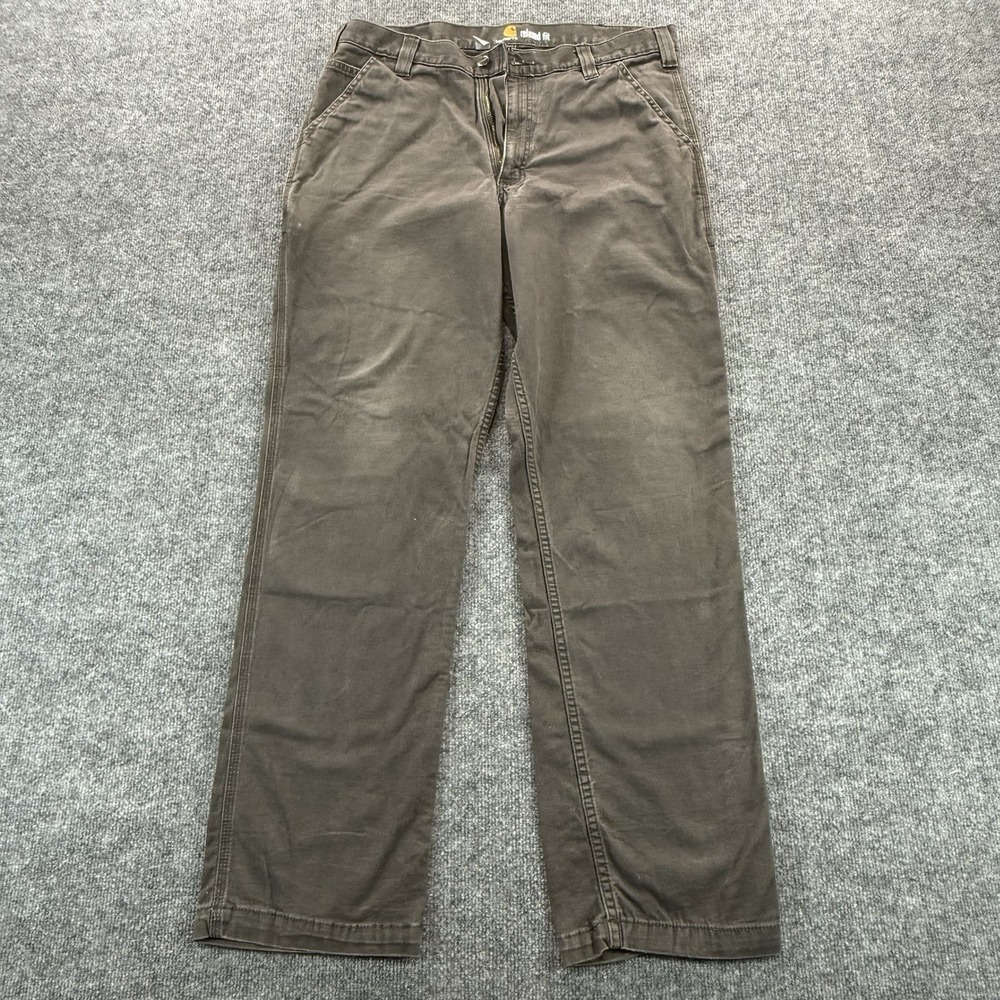 Carhartt Rugged Flex Rigby Dungaree Pants 36x34 Gray Relaxed Fit 102291-306